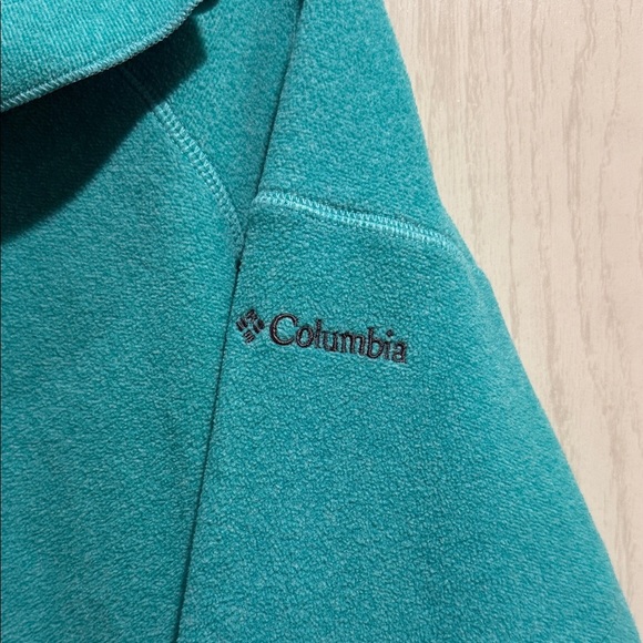 Columbia Turquoise and Gray Fleece Quarter Zip Omni-Wick Jacket - Picture 2 of 6